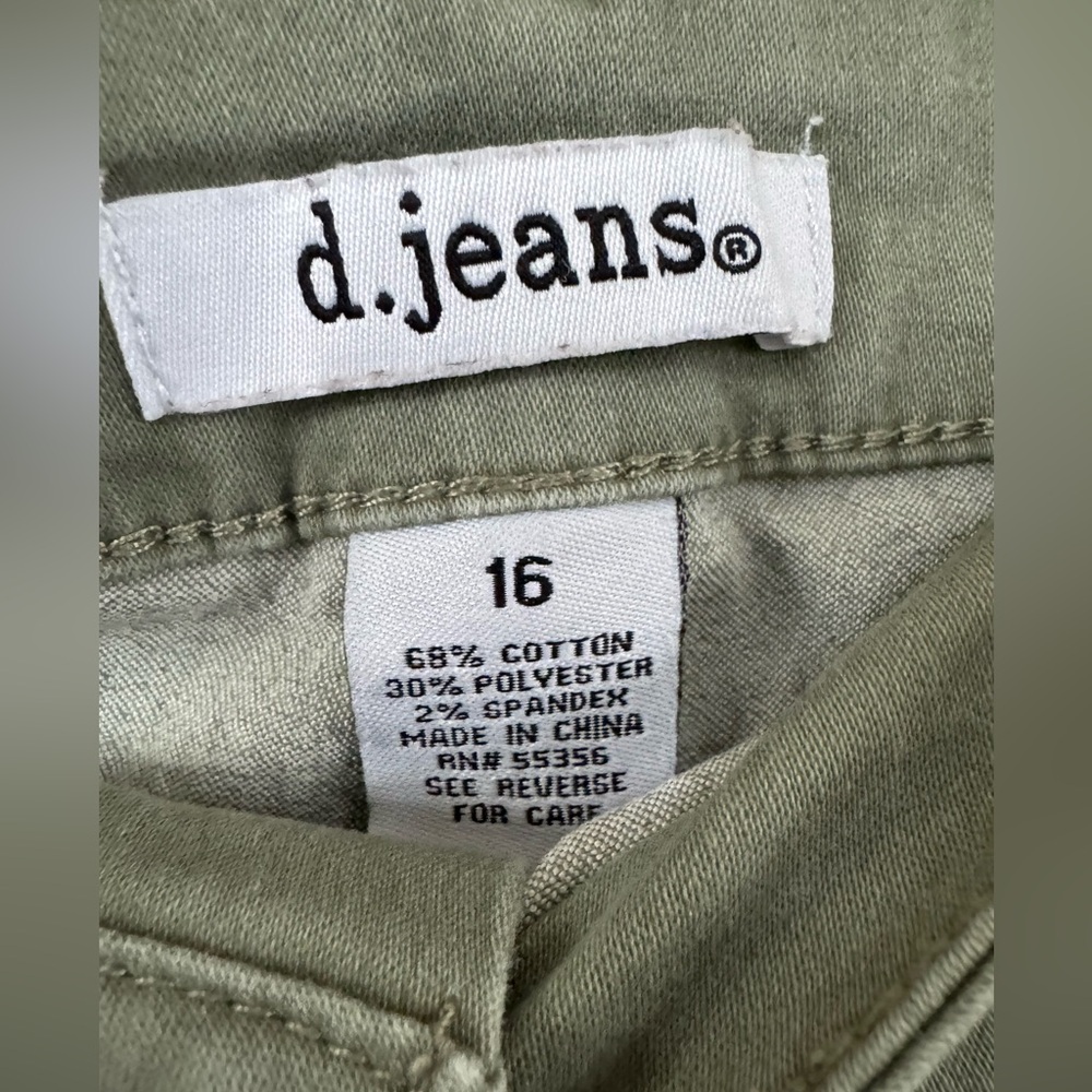 d. jeans green spring denim Jeans women’s size 16 - Picture 3 of 3